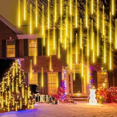 Imagem de 8 Tubos De Luz Led 75cm Iluminação Cascata De Efeito Gelo Chuva Natal