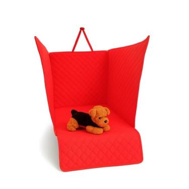 Imagem de Capa Protetora Para Pets Cachorro Gato Banco De Carro Traseiro Cobre Todo o Banco Com zíper(755 - Vermelho)