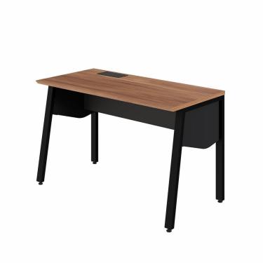 Imagem de Plataforma Individual Trabalho 150cm Escritório com Caixa de Tomadas F5 Office Nogal /Preto