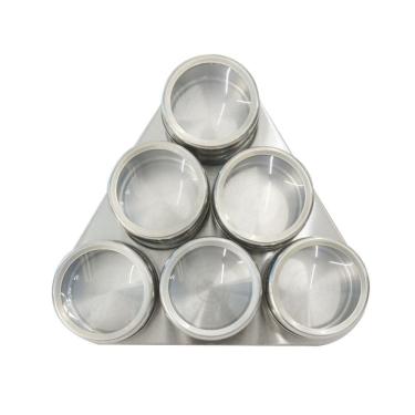 Imagem de Porta Condimento Inox Magnético Com 6 Porta Tempero