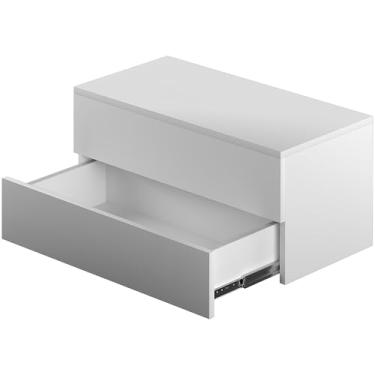 Imagem de Gaveteiro Suspenso Com 2 Gavetas 40cm Em Mdf Reforçado 15mm Branco