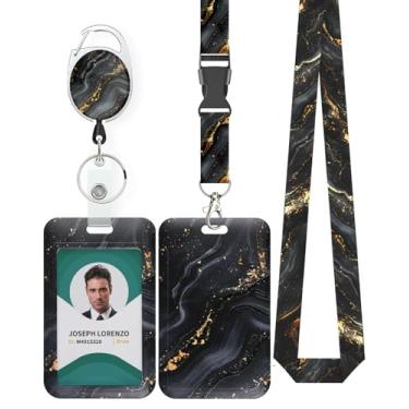 Imagem de Uniclife Suporte de crachá deslizante moderno mármore preto puro