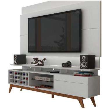 Imagem de Rack com Painel Para TV 55 Polegadas Branco Classic +AD 1.8 com LED - 