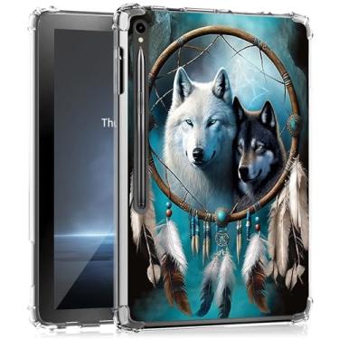 Imagem de Capa transparente para Samsung Galaxy Tab S9 FE 2023 (SM-X510/X516) [resistente a amarelamento] Capa protetora de TPU macio, leve, transparente, à prova de choque, capa macia, lobos de sino de vento