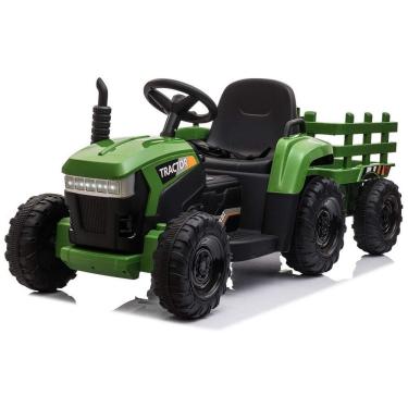 Imagem de Trator Elétrico Infantil a Bateria 12V com Motor Duplo e Luzes LED, para 3 a 6 Anos, TOBBI, Verde