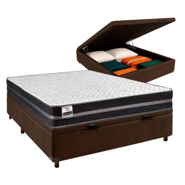 Imagem de Conjunto Cama Box Bau Blindado Casal + Colchão Molas Ultralastic Bogota Inducol