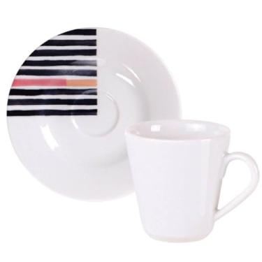 Imagem de Conjunto Xícara e Pires de Café Tramontina Street em Porcelana, 70 ml, 2 Peças