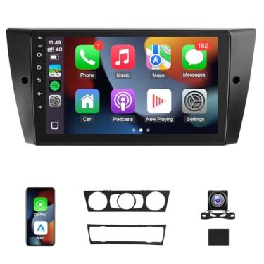 Imagem de 4G + 64G, rádio automotivo para BMW Série 3 328i 335i 325i (E90/E91/E92/E93) 2005-2011 com CarPlay sem fio e Android Auto, tela estéreo de carro de 23 cm para BMW com câmera de backup Bluetooth GPS