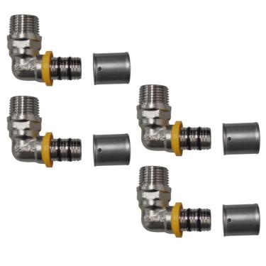 Imagem de Kit 4 Joelho Cotovelo Gás 16Mm Rm 1/2`` Pex Multicamadas