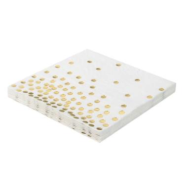 Imagem de Guardanapo De Papel Decorado 33Cm Folha Dupla Silver Festas (Dourada)