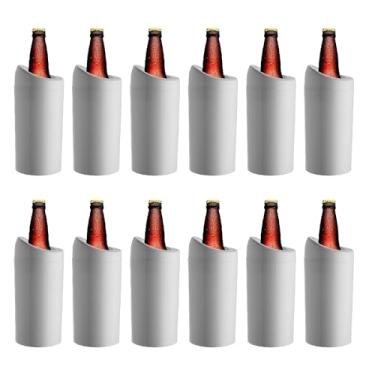Imagem de Porta Garrafa Térmico Camisinha Para Cerveja 600ml Kit 12pçs (BRANCO)