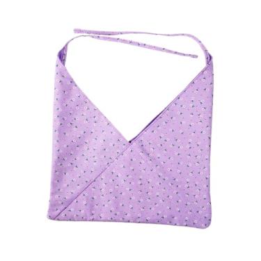Imagem de Fenteer Bolsa de lã portátil para mulheres, simples para crochê, gravatas ajustáveis ​​para uso doméstico, bolsa de tricô para viagem, de pulso para projetos, Roxo