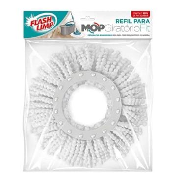 Imagem de Kit 3 Refil Mop Flashlimp Microfibra Giratório Rodo Mágico