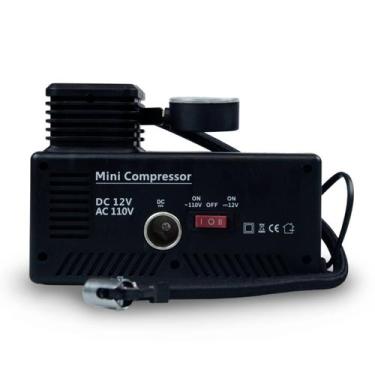 Imagem de Mini Compressor De Ar Automotivo Portátil P/ Encher Pneu 2 Em 1 300psi