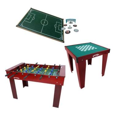 Imagem de Combo Salão de Jogos Especial Pebolim + Botão + Xadrez 1557 - Klopf