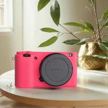 Imagem de Capa de silicone para câmera Vlog Sony ZV-E10 II, rosa vermelha