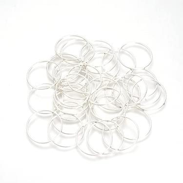Imagem de 20 peças de anéis de ligação redondos de latão, 20 mm, prata, bisel aberto, berloques, conectores para pendurar contas, argola, bijuteria