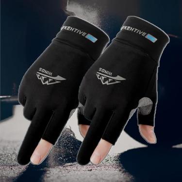 Imagem de 1 par de luvas de proteção UV de dedo inteiro – mulheres e homens, pesca, caminhadas, ciclismo, condução, academia, presentes para mulheres e homens (preto M)