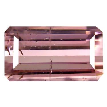 Imagem de Pedra preciosa solta natural de turmalina rosa não aquecida com corte octógono de 3,21 ct (10 x 6 mm)