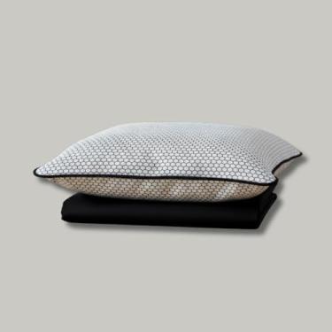 Imagem de Jogo De Cama Solteiro Rubi 2 Peças Estampado 100% Algodão - Silver Cor Preto