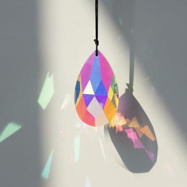 Imagem de Lustre de pendurar prismas de cristais com corrente para janelas, peças para apanhadores de sol, pingentes de arco-íris (colorido, grade)