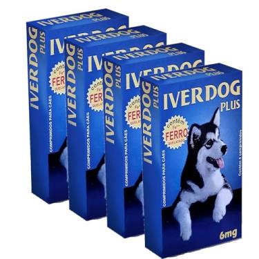 Imagem de Kit 04 Anti Vermes, Carrapatos, Pulgas E Sarnas Para Cães Mastigáveis 6mg 04comprimdos