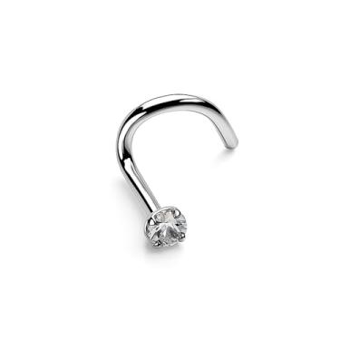 Imagem de Piercing Nariz Nostril Ouro Branco 18k 750 Ponto De Luz