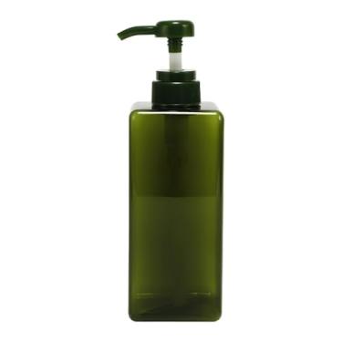 Imagem de Dispensador de bomba de sabão quadrado simples para banheiro lavanderia 650 ml verde 1 peça