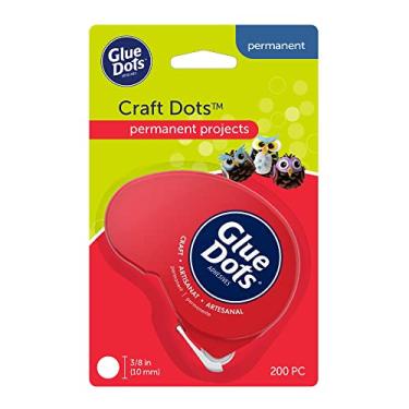 Imagem de Glue Dots, Dispensador Dot N' Go da Craft Dots N' Go, dupla face, 10 mm, 200 pontos, fita adesiva adesiva, alternativa líquida de cola quente, transparente