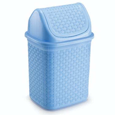 Imagem de Lixeira Para Cozinha de Plástico com Basculante 4,5 L Azul