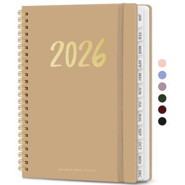 Imagem de Agenda 2026 – Agenda semanal e mensal, janeiro de 2026 a dezembro de 2026, encadernado em espiral, agenda 2026, bolso interno, perfeito para escritório, casa, material escolar – A5 (16 cm x 21,6 cm