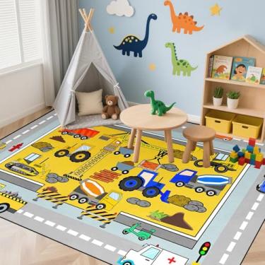 Imagem de Tapetes de carro para quarto de meninos - tapete de cidade de brinquedo tapete de estrada educativo tapete de área de desenho animado para sala de jogos, tapetes de crianças 1,5 x 18 m