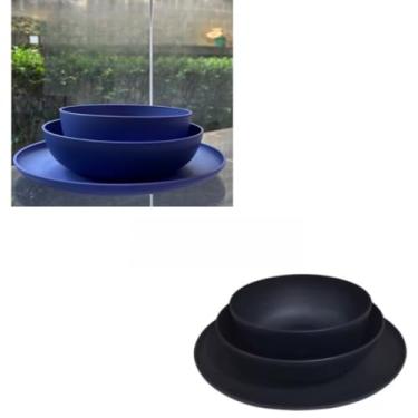 Imagem de ogo de 3 Pratos Resistente Linha Colours – Variedade de Cores, Livre de BPA e Uso no Micro-ondas | Prato Raso, Fundo e Bowl Modernos(Kit 2 jogos de pratos/Mirt/Pre)