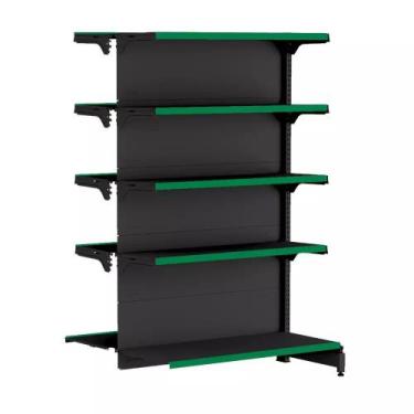 Imagem de Gondola Centro 170 FIT Continuação Preto 10 Bandeja Pe Verde - AMAPÁ