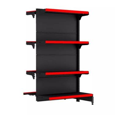 Imagem de Gondola Centro 137 FIT Continuação Preto 8 Bandeja Pe Vermelho - AMAPÁ