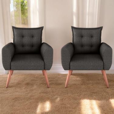 Imagem de Jogo De Poltronas Decorativas Emma Linho Chumbo