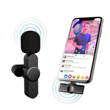 Imagem de Microfone Lapela Sem Fio Compatível Android Usb C Type C Nf - Wireless