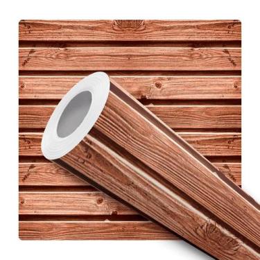 Imagem de Papel De Parede Vinílico Ripas De Madeira Verniz Sala Quarto 10m - DEL