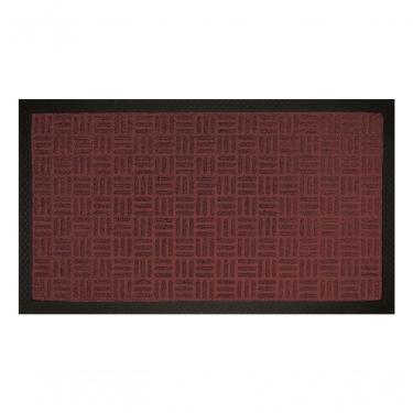 Imagem de Capacho Textura Quadriculada Com Borda Fenice Marrom 69x39cm - Uzoo Tapete Fenice Liso 69x39cm Marrom