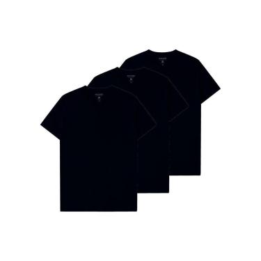 Imagem de Kit com 3 Camisetas Masculina Malwee 1000015037 Azul Marinho-Masculino