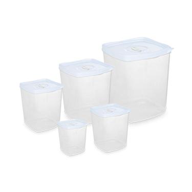 Imagem de Conjunto De Potes Quadrado 5pcs Plasvale 400