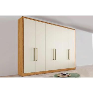 Imagem de Guarda Roupa Casal 6 Portas E 6 Gavetas Argos Peroba/off White - Europa