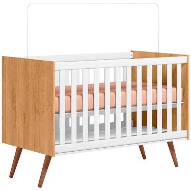 Imagem de Berço Infantil Mini Cama Mdp/mdf Magia Freijó/branco Acetinado