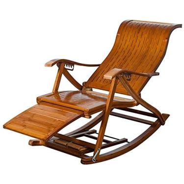 Imagem de Espreguiçadeiras de jardim, espreguiçadeiras dobráveis, reclináveis, dobrável, encosto ajustável de bambu, cadeira fácil com apoio para os pés retrátil, cadeira de soneca de velho