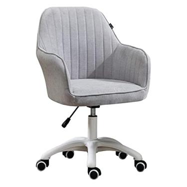 Imagem de Cadeira de escritório cadeira de computador de escritório cadeira giratória cadeira de mesa cadeira de escritório ergonômica cadeira de assento estofada de veludo (cor: cinza) necessário
