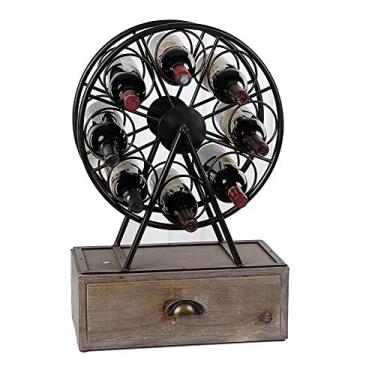 Imagem de GAORUIFENG Rack de vinho moderno refrigerador de vinho de metal pode ser empilhado usando decoração de casa moderna minimalista rack de vinho (cor: preto tamanho: 43 x 65 x 19 cm)