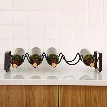 Imagem de Prateleiras de vinho rack de vinho decoração de ferro criativo suporte de garrafa de vinho prateleira de exibição casa bar sala de estar armário de vinho (tamanho: 16)