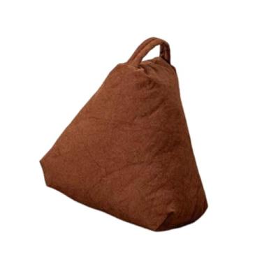 Imagem de BLWOTMOR Almofada decorativa triangular, almofada macia e fofa para assento no chão, ideal para cama, leitura ou quarto de adultos, Marrom