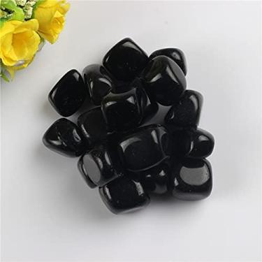 Imagem de URMIBDAI Cheio de textura 200 g a granel sortido de pedras caídas mistas lápis-lazúli cristal obsidiana pedras preciosas minerais de rocha para contas de Reiki (cor: 200 g obsidiana preta)