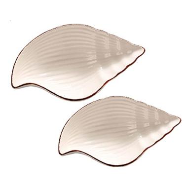 Imagem de FENOKD Conjunto de 2 pratos de molho, oceano, estrela-do-mar, concha de peixe, aperitivo, lanche, frutas, sushi, sobremesa, joias, pratos, bandejas de jantar, decoração de casa, tigela de molho (8,27